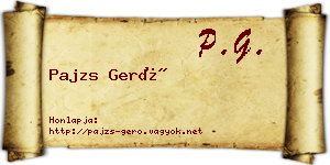Pajzs Gerő névjegykártya